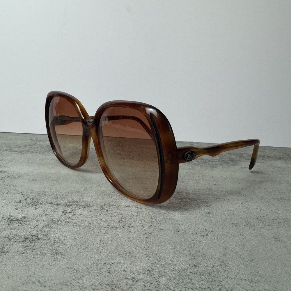 Vtg Diane Von Furstenberg Allure Saturn Oversized Sunglasses Boho Hippie 1970s